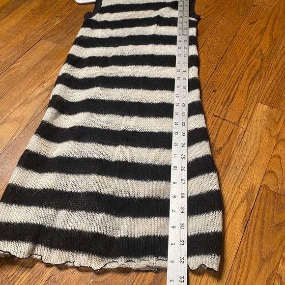 FREE PEOPLE Black & Cream Striped Sleeveless Turtleneck Sweater Dress | Size S - Picture 6 of 7